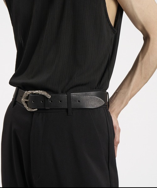 NO ID.（ノーアイディ）の「【NO ID.】Molten Buckle Leather Belt / モルテン バックル レザー ベルト（ベルト・メンズ・ブラック・ONE SIZE）」の8枚目の写真