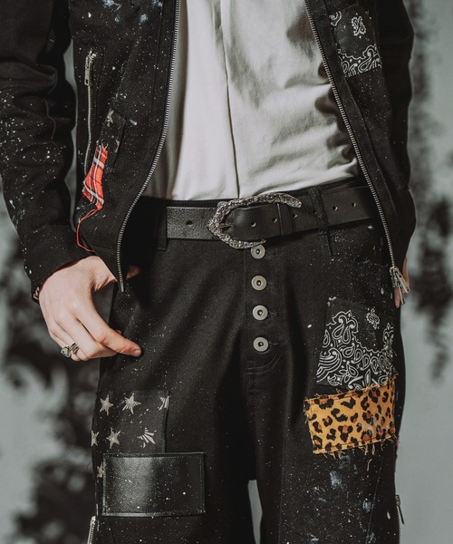 NO ID.（ノーアイディ）の「【NO ID.】Molten Buckle Leather Belt / モルテン バックル レザー ベルト（ベルト・メンズ・ブラック・ONE SIZE）」の3枚目の写真