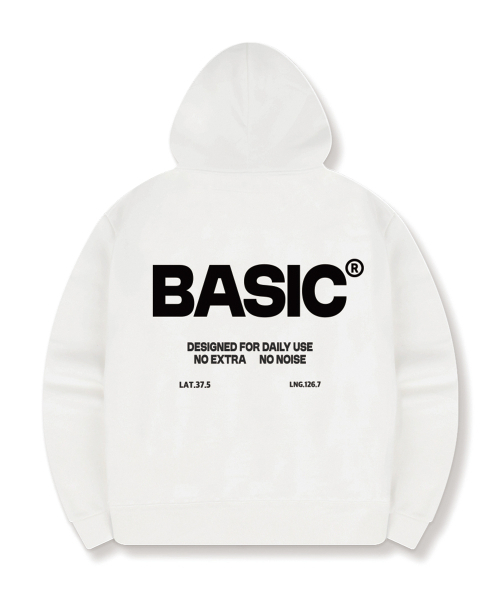 BASIC LABEL（ベーシックラベル）の「No Extra Oversized Hoodie 5 Color [BLBI_1002]（パーカー・レディース・ホワイト/アイボリー/グレー/ネイビー/ブラック・SMALL/MEDIUM/LARGE/X-LARGE）」の6枚目の写真
