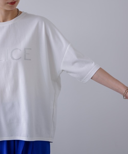 Bou Jeloud(ブージュルード)の「HOTFIX厚盛り刺しゅうロゴT(Tシャツ/カットソー・レディース・ブラウン/ブラック/オフホワイト・FREE)」の22枚目の写真