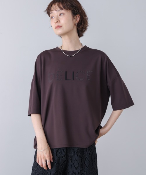 Bou Jeloud(ブージュルード)の「HOTFIX厚盛り刺しゅうロゴT(Tシャツ/カットソー・レディース・ブラウン/ブラック/オフホワイト・FREE)」の16枚目の写真