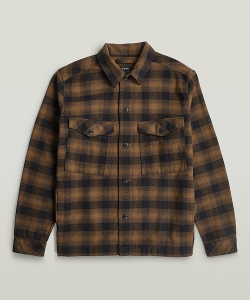 G-STAR(ジースター)の「Core Lightweight Overshirt/ライトウェイトフランネルオーバーシャツジャケット(シャツ/ブラウス・メンズ・ブラック系その他/ブラウン系その他・LARGE/X-SMALL/MEDIUM/SMALL)」の2枚目の写真