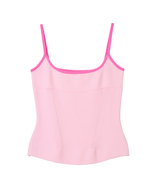 ERER(エルエル)の「Colorblock knit Sleeveless Pink(Tシャツ/カットソー・レディース・ピンク・F)」の6枚目の写真