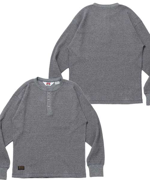 BEN DAVIS(ベンデイビス)の「【BEN DAVIS】WAFFLE L/S HENLEY / ワッフル ヘンリーネック ロンT ユニセックス 長袖 サーマル(Tシャツ/カットソー・メンズ・グレー/ブラウン/オフホワイト/ホワイト/ブラック・MEDIUM/X-LARGE/LARGE)」の5枚目の写真