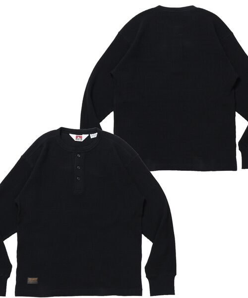 BEN DAVIS(ベンデイビス)の「【BEN DAVIS】WAFFLE L/S HENLEY / ワッフル ヘンリーネック ロンT ユニセックス 長袖 サーマル(Tシャツ/カットソー・メンズ・グレー/ブラウン/オフホワイト/ホワイト/ブラック・MEDIUM/X-LARGE/LARGE)」の4枚目の写真