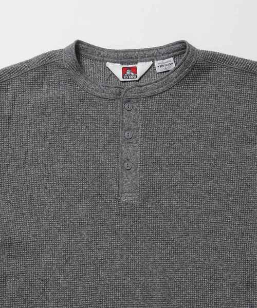 BEN DAVIS(ベンデイビス)の「【BEN DAVIS】WAFFLE L/S HENLEY / ワッフル ヘンリーネック ロンT ユニセックス 長袖 サーマル(Tシャツ/カットソー・メンズ・グレー/ブラウン/オフホワイト/ホワイト/ブラック・MEDIUM/X-LARGE/LARGE)」の16枚目の写真