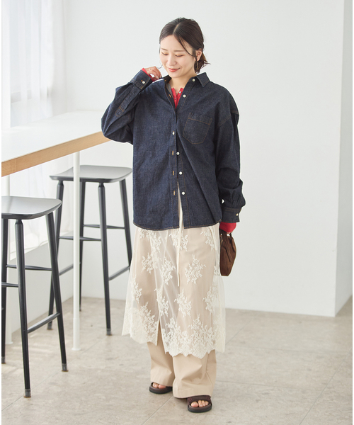 JOURNAL STANDARD(ジャーナルスタンダード)の「コーンデニムライトオンス シャツ(シャツ/ブラウス・レディース・ブルー系その他/ネイビー・FREE)」の14枚目の写真