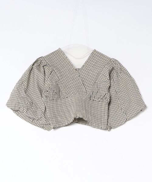 EMODA（エモダ）の「SHIRRING MINI TOP（Tシャツ/カットソー・レディース・グレー/ベージュ・FREE）」の2枚目の写真