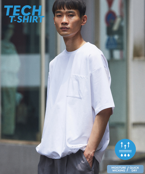 JOURNAL STANDARD relume（ジャーナルスタンダード　レリューム）の「＜吸水速乾＞Ever-Dri(TM) ドライタッチ スピンドル Tシャツ（Tシャツ/カットソー・メンズ・チャコールグレー/ホワイト/ライトグリーン/ブラック・LARGE/MEDIUM/SMALL）」の2枚目の写真