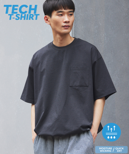 JOURNAL STANDARD relume（ジャーナルスタンダード　レリューム）の「＜吸水速乾＞Ever-Dri(TM) ドライタッチ スピンドル Tシャツ（Tシャツ/カットソー・メンズ・チャコールグレー/ホワイト/ライトグリーン/ブラック・LARGE/MEDIUM/SMALL）」の3枚目の写真