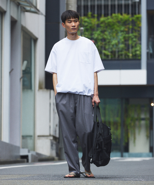 JOURNAL STANDARD relume（ジャーナルスタンダード　レリューム）の「＜吸水速乾＞Ever-Dri(TM) ドライタッチ スピンドル Tシャツ（Tシャツ/カットソー・メンズ・チャコールグレー/ホワイト/ライトグリーン/ブラック・LARGE/MEDIUM/SMALL）」の7枚目の写真
