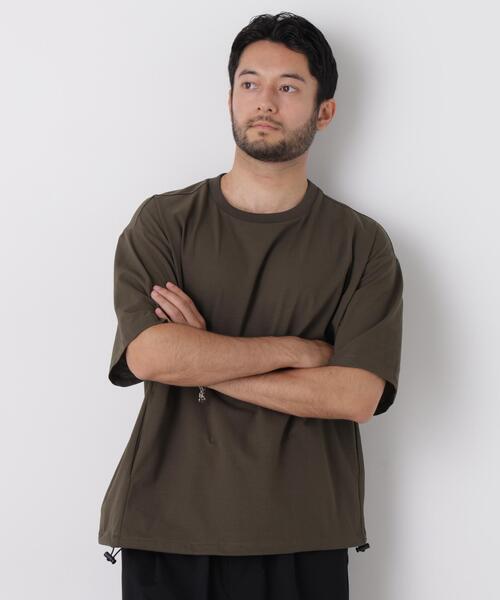 NANO universe(ナノユニバース)の「CIRCLEMOVA(R)メッシュリップストップTシャツ 半袖(セットアップ可)(Tシャツ/カットソー・メンズ・ブラック/カーキ/チャコール・L/S/M)」の3枚目の写真