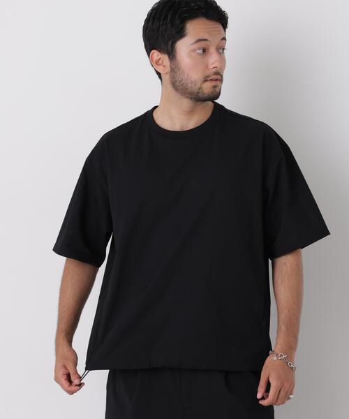 NANO universe(ナノユニバース)の「CIRCLEMOVA(R)メッシュリップストップTシャツ 半袖(セットアップ可)(Tシャツ/カットソー・メンズ・ブラック/カーキ/チャコール・L/S/M)」の2枚目の写真