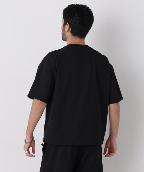 NANO universe(ナノユニバース)の「CIRCLEMOVA(R)メッシュリップストップTシャツ 半袖(セットアップ可)(Tシャツ/カットソー・メンズ・ブラック/カーキ/チャコール・L/S/M)」の4枚目の写真