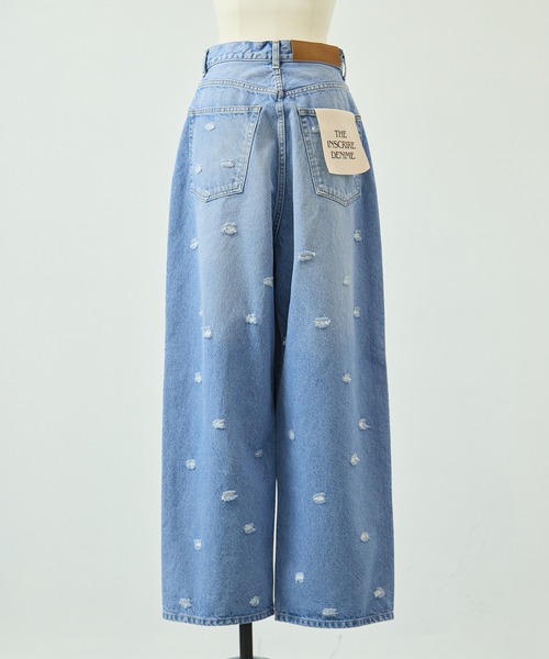 INSCRIRE(アンスクリア)の「INSCRIRE Dot Hole Denim Pants(デニムパンツ・レディース・ブラック/ブルー・30/31/28/29)」の3枚目の写真