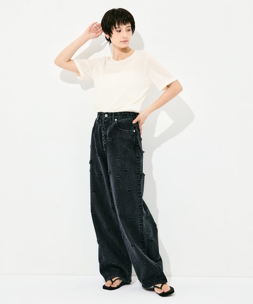 INSCRIRE(アンスクリア)の「INSCRIRE Dot Hole Denim Pants(デニムパンツ・レディース・ブラック/ブルー・30/31/28/29)」の15枚目の写真