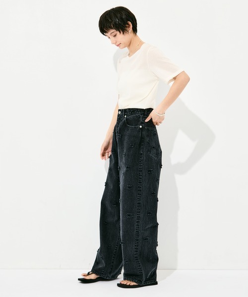 INSCRIRE(アンスクリア)の「INSCRIRE Dot Hole Denim Pants(デニムパンツ・レディース・ブラック/ブルー・30/31/28/29)」の14枚目の写真