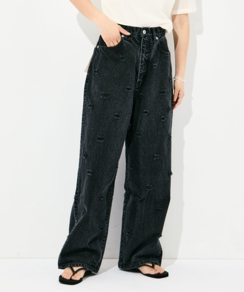 INSCRIRE(アンスクリア)の「INSCRIRE Dot Hole Denim Pants(デニムパンツ・レディース・ブラック/ブルー・30/31/28/29)」の21枚目の写真