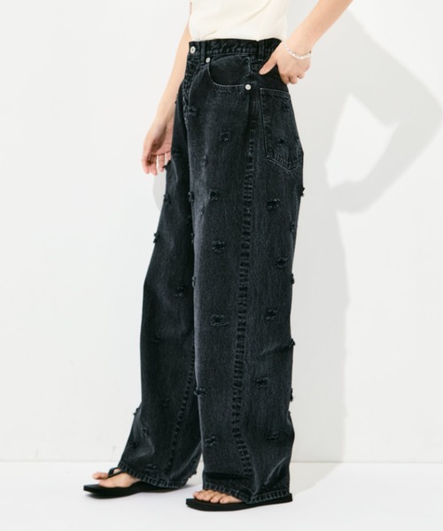 INSCRIRE(アンスクリア)の「INSCRIRE Dot Hole Denim Pants(デニムパンツ・レディース・ブラック/ブルー・30/31/28/29)」の20枚目の写真