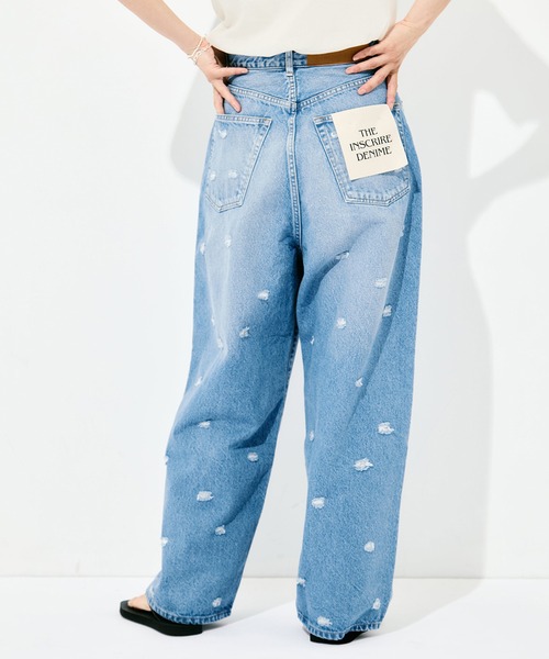 INSCRIRE(アンスクリア)の「INSCRIRE Dot Hole Denim Pants(デニムパンツ・レディース・ブラック/ブルー・30/31/28/29)」の9枚目の写真