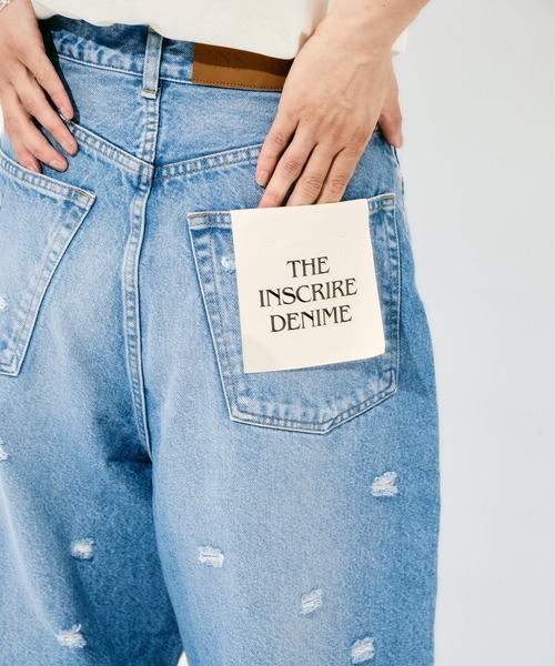 INSCRIRE(アンスクリア)の「INSCRIRE Dot Hole Denim Pants(デニムパンツ・レディース・ブラック/ブルー・30/31/28/29)」の7枚目の写真