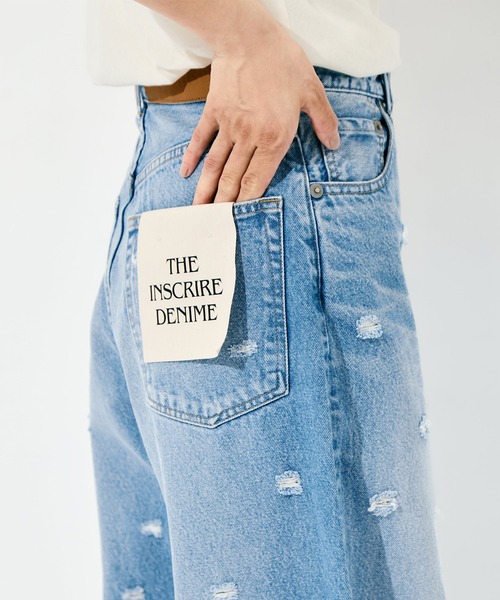 INSCRIRE(アンスクリア)の「INSCRIRE Dot Hole Denim Pants(デニムパンツ・レディース・ブラック/ブルー・30/31/28/29)」の6枚目の写真