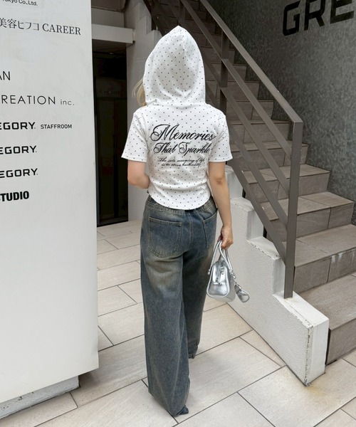 continuer de NICE CLAUP(コンティニューデナイスクラップ)の「キラロゴスキッパーPK(Tシャツ/カットソー・レディース・ブラック/その他12/ドット・FREE)」の12枚目の写真