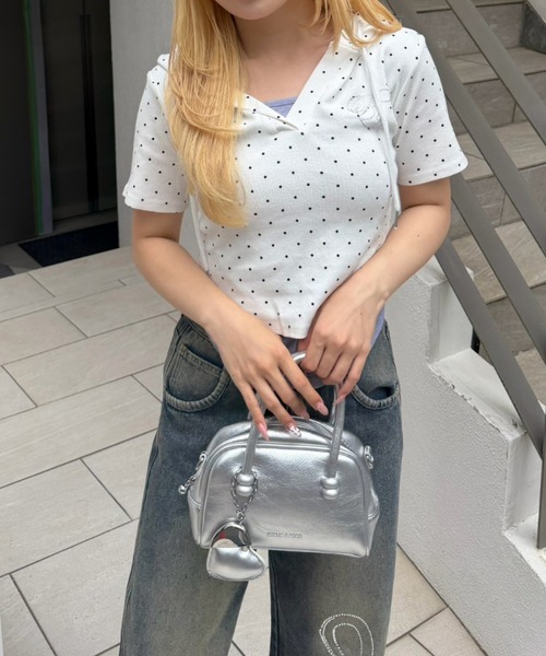 continuer de NICE CLAUP(コンティニューデナイスクラップ)の「キラロゴスキッパーPK(Tシャツ/カットソー・レディース・ブラック/その他12/ドット・FREE)」の7枚目の写真
