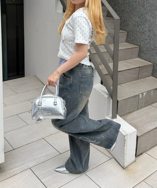 continuer de NICE CLAUP(コンティニューデナイスクラップ)の「キラロゴスキッパーPK(Tシャツ/カットソー・レディース・ブラック/その他12/ドット・FREE)」の9枚目の写真