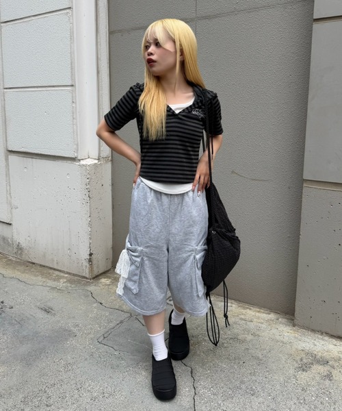 continuer de NICE CLAUP(コンティニューデナイスクラップ)の「キラロゴスキッパーPK(Tシャツ/カットソー・レディース・ブラック/その他12/ドット・FREE)」の18枚目の写真