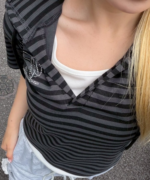 continuer de NICE CLAUP(コンティニューデナイスクラップ)の「キラロゴスキッパーPK(Tシャツ/カットソー・レディース・ブラック/その他12/ドット・FREE)」の14枚目の写真
