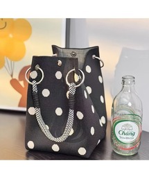 HONKY TONK（ホンキートンク）の「ドットジャカード　キャンバスミニバッグ（ハンドバッグ）」