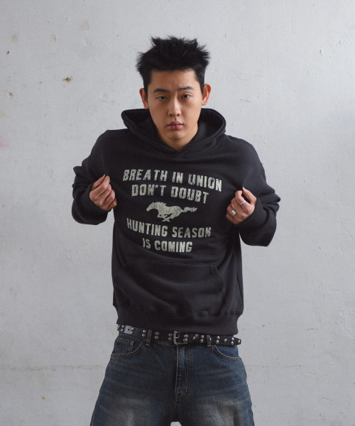 Vintage Horse HOODIE — чёрный
