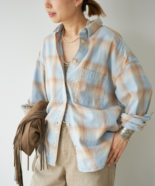 Deuxieme Classe(ドゥーズィエムクラス)の「*Vintage Check シャツ 4(シャツ/ブラウス・レディース・サックスブルー・FREE)」の13枚目の写真