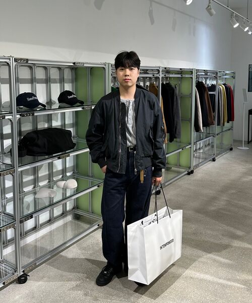 INTEMPOMOOD(インテンポムード)の「ウォッシュドキャンバスフライトジャケット_スモークチャコール(ブルゾン・レディース・チャコール・MEDIUM/LARGE)」の14枚目の写真