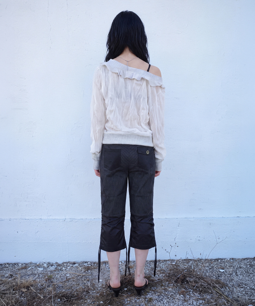 SOMSOC(ソムソック)の「DAZE MIXED DENIM CAPRI PANTS_BLACK(その他パンツ・レディース・その他・FREE)」の2枚目の写真