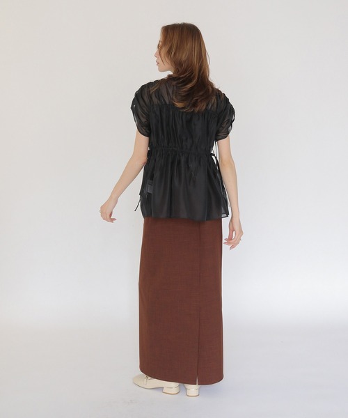 CLEIO(クレイオ)の「【CLEIO】ギャザーシアーブラウス GATHERED SHEER BLOUSE(シャツ/ブラウス・レディース・アイボリー/ブラウン/ブラック・FREE)」の11枚目の写真