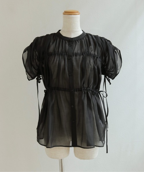 CLEIO(クレイオ)の「【CLEIO】ギャザーシアーブラウス GATHERED SHEER BLOUSE(シャツ/ブラウス・レディース・アイボリー/ブラウン/ブラック・FREE)」の16枚目の写真