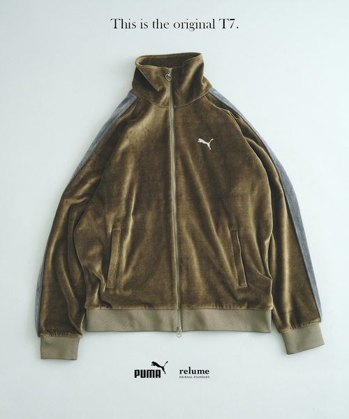 JOURNAL STANDARD relume(ジャーナルスタンダード レリューム)の「《追加》PUMA / プーマ 別注 ”T7” ベロア トラックジャケット(その他トップス・メンズ・ブラウン系その他/ネイビー/ブラウン・MEDIUM/LARGE)」の2枚目の写真