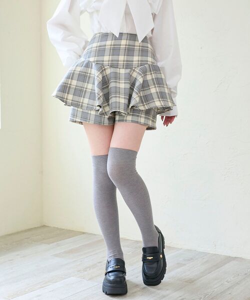 MAJESTIC LEGON(マジェスティックレゴン)の「レイヤードライクフレアショートスカパン(スカート・レディース・ホワイト系その他2/グレー/ブラック系その他・MEDIUM)」の12枚目の写真
