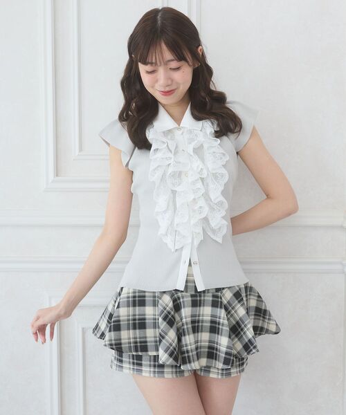 MAJESTIC LEGON(マジェスティックレゴン)の「レイヤードライクフレアショートスカパン(スカート・レディース・ホワイト系その他2/グレー/ブラック系その他・MEDIUM)」の21枚目の写真