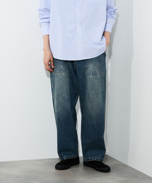 NAVY(ネイビー)の「【NAVY/ネイビー】マイデニ ペインターパンツ(デニムパンツ・メンズ・ブルー系1/ブルー系2/ブラック/ネイビー・S/M/L/XL)」の3枚目の写真