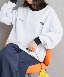 [UMBRO/アンブロ] 別注 ワンポイントロゴ刺繍 クルーネックスウェット