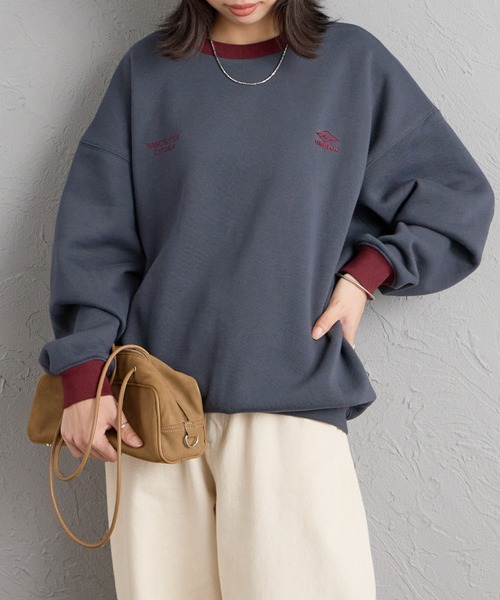 WEB先行予約】[UMBRO/アンブロ] 別注 ワンポイントロゴ刺繍 クルー