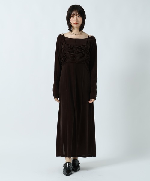 PAGEBOY（ページボーイ）の「クールベロアセットワンピース【接触冷感/ビスチェセット】（ワンピース・レディース・ブラウン/ブラック・FREE）」の18枚目の写真