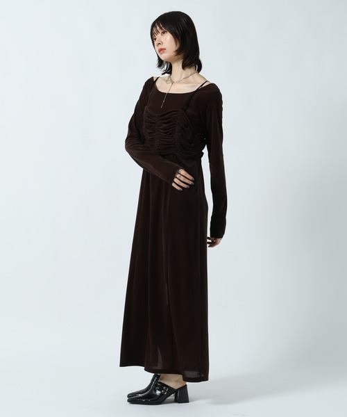 PAGEBOY（ページボーイ）の「クールベロアセットワンピース【接触冷感/ビスチェセット】（ワンピース・レディース・ブラウン/ブラック・FREE）」の19枚目の写真