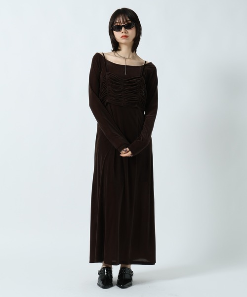 PAGEBOY（ページボーイ）の「クールベロアセットワンピース【接触冷感/ビスチェセット】（ワンピース・レディース・ブラウン/ブラック・FREE）」の21枚目の写真