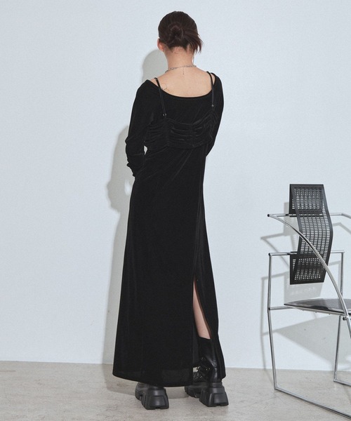 PAGEBOY（ページボーイ）の「クールベロアセットワンピース【接触冷感/ビスチェセット】（ワンピース・レディース・ブラウン/ブラック・FREE）」の5枚目の写真