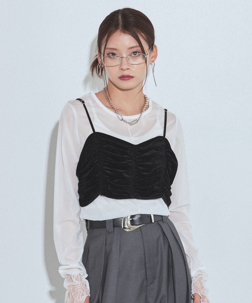 PAGEBOY（ページボーイ）の「クールベロアセットワンピース【接触冷感/ビスチェセット】（ワンピース・レディース・ブラウン/ブラック・FREE）」の11枚目の写真
