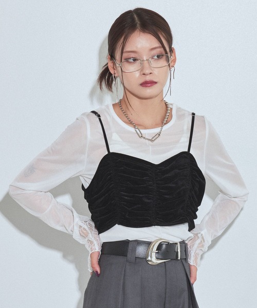 PAGEBOY（ページボーイ）の「クールベロアセットワンピース【接触冷感/ビスチェセット】（ワンピース・レディース・ブラウン/ブラック・FREE）」の12枚目の写真